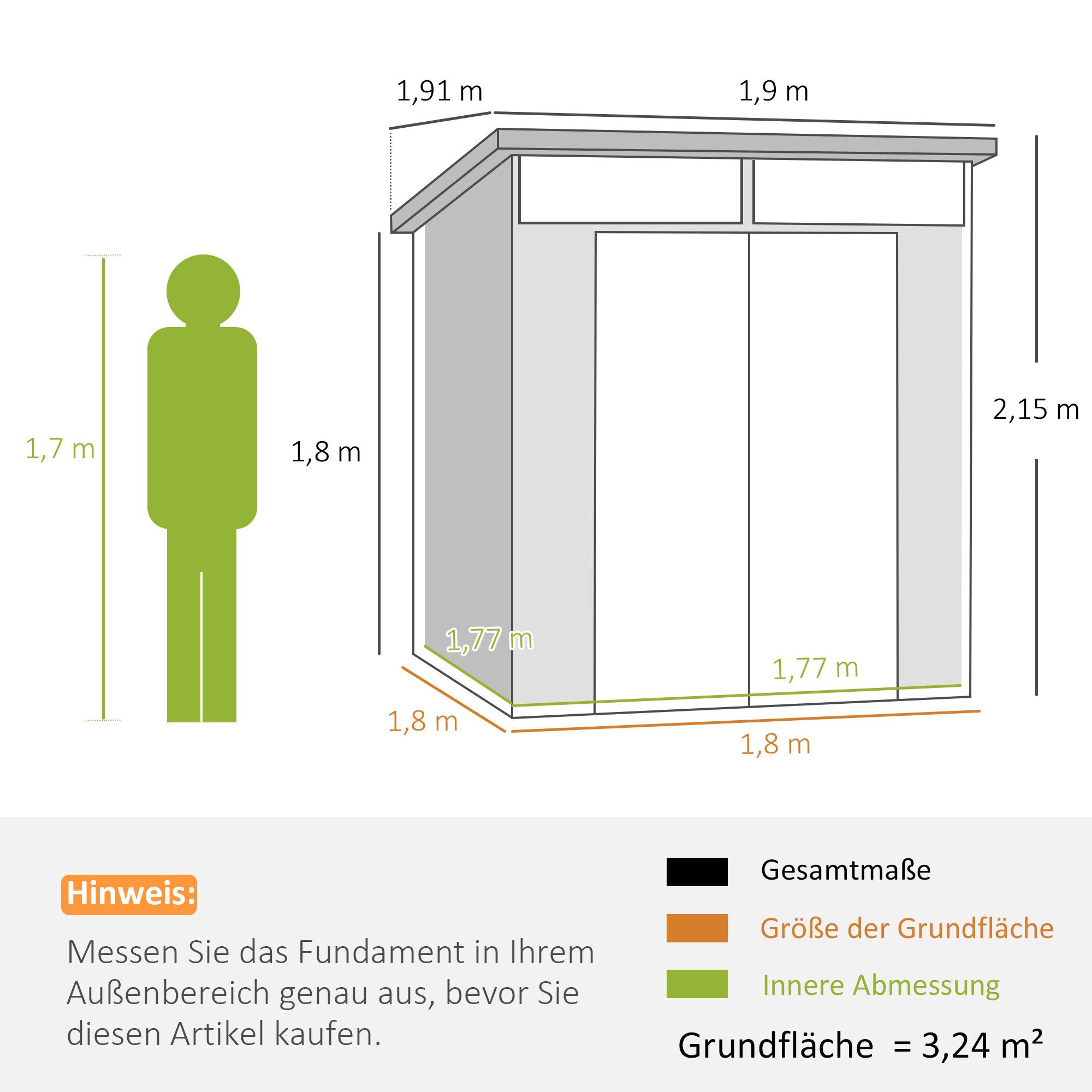 Abri de jardin résine rangement extérieur toit monopente 191x190x215cm gris clair - ComfortXL Outdoor Living - Image 3