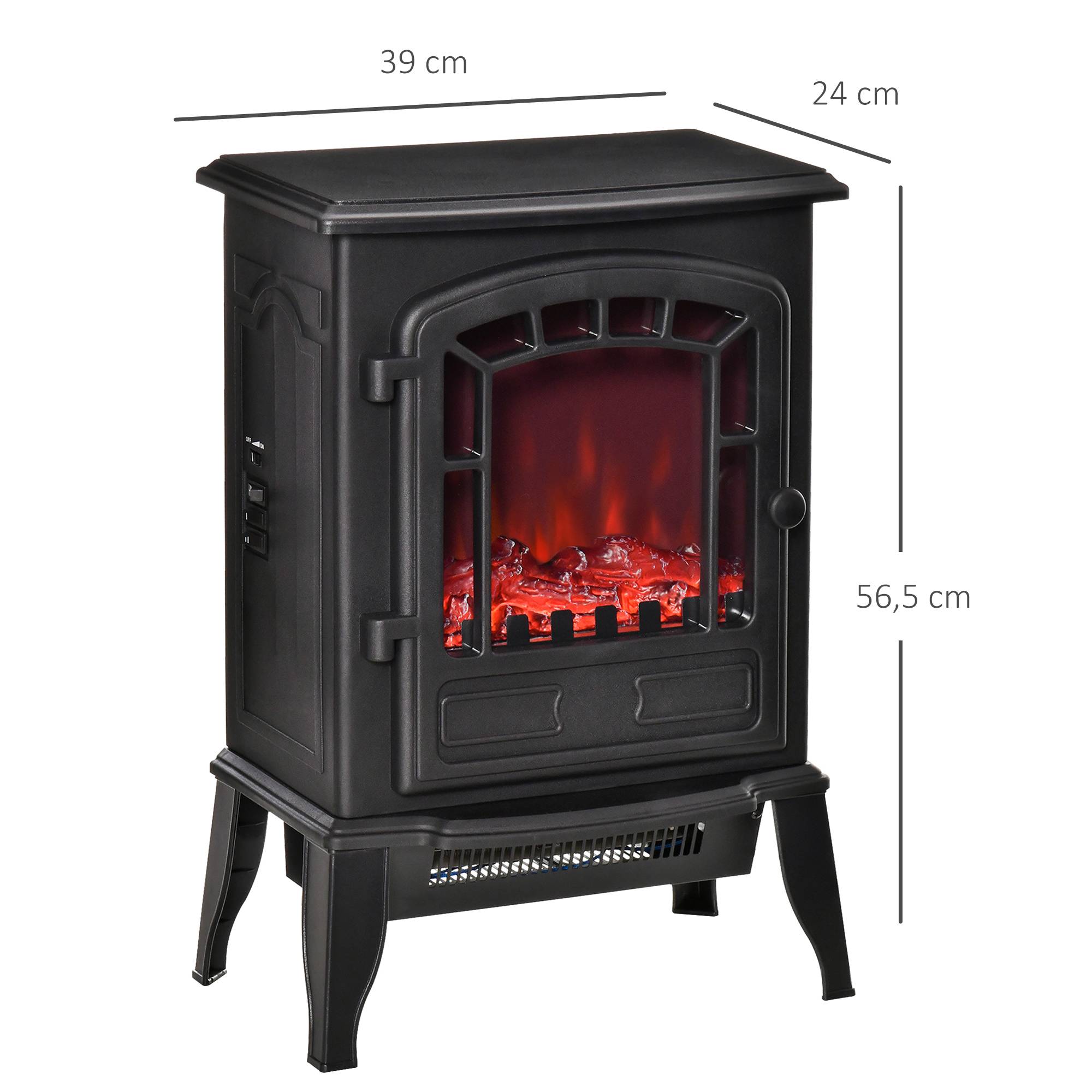 Sans Marque - Cheminée électrique au sol, 2 niveaux de chauffage, effet de flammes réaliste, polyvalent - Image 5