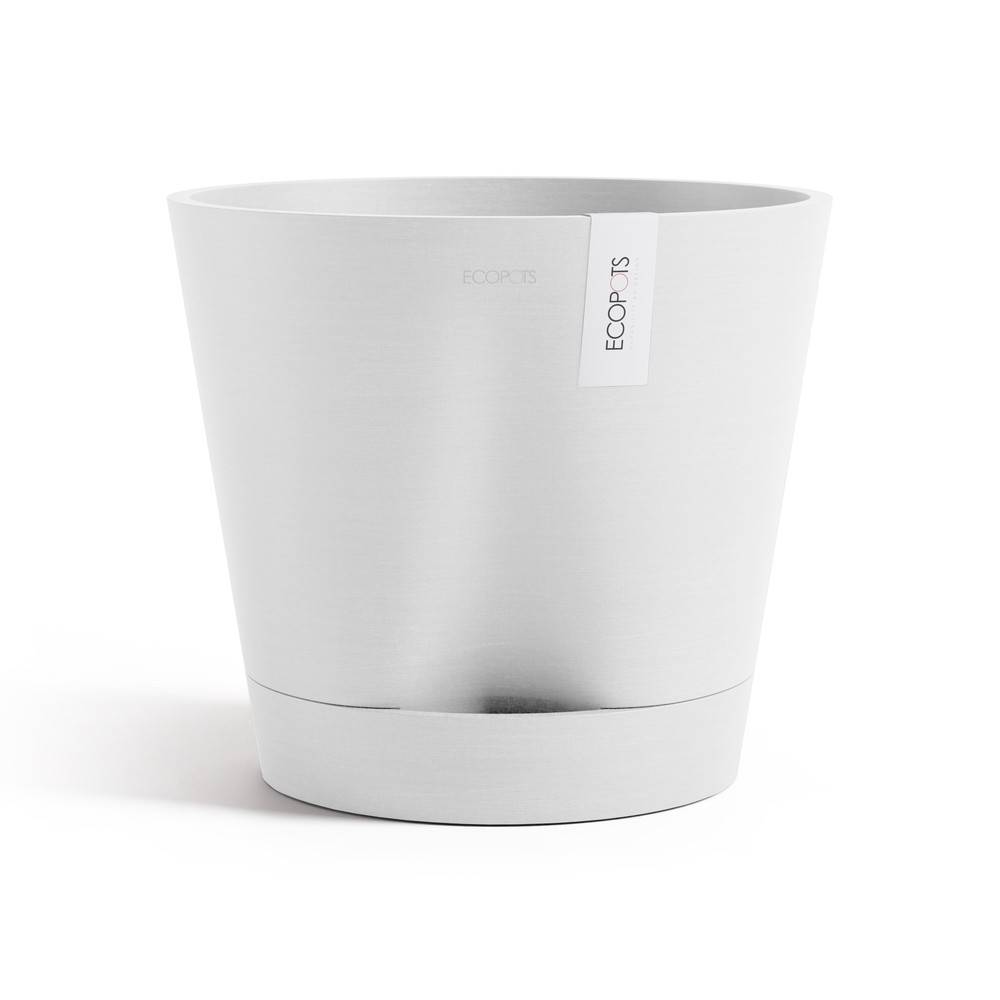 Ecopots - Pot Rond Venice 2 Blanc Pur + réservoir d'eau - Ø 30 x H. 26,3 cm - 4 L ECOPOTS - Image 1