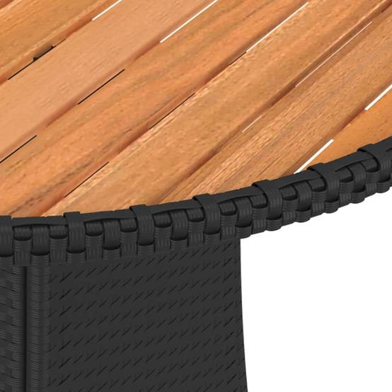 Maison Chic - Table à dîner de jardin - Table d'extérieur - Table de jardin Noir Ø 70 cm Résine tressée et acacia - Image 4