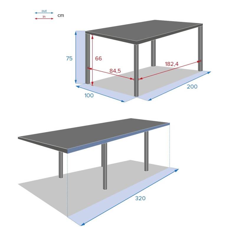 Hesperide - Table de jardin extensible "Piazza" argile 12 places en aluminium traité en epoxy - Hespéride - Image 4