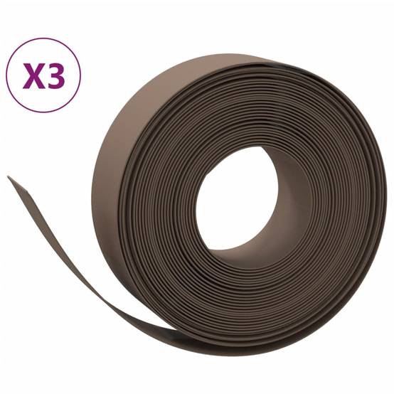 Bordure de pelouse polyéthylène séparation parterres 10mx15cm brun - ComfortXL Outdoor Living - Image 2