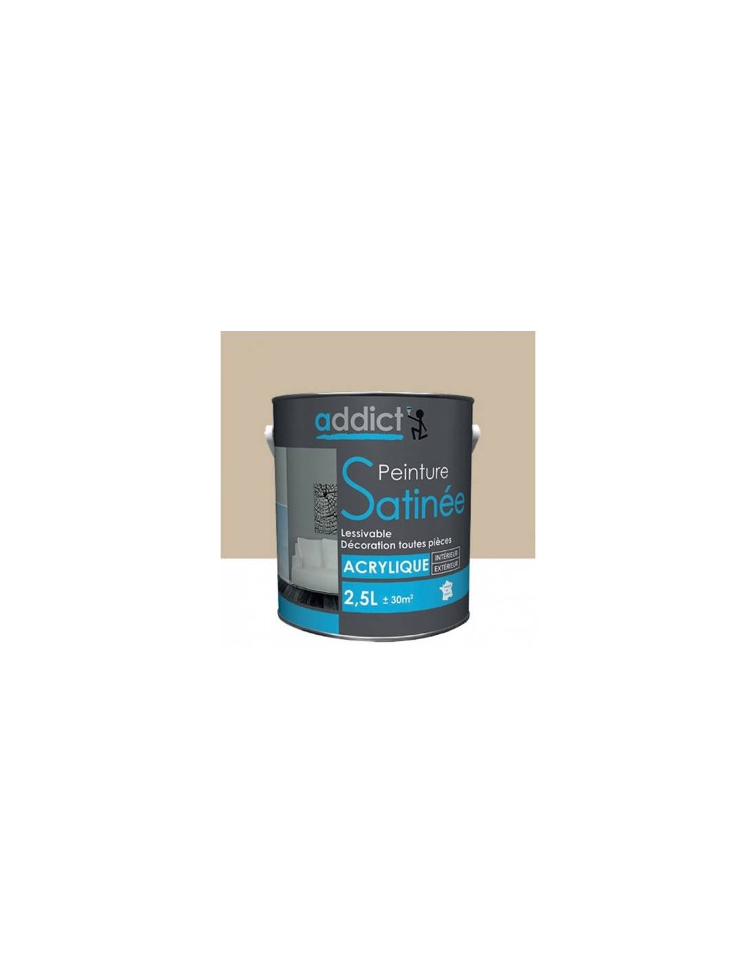 Peinture Acrylique Satin 2.5 Litres Castor - Addict - Image 2
