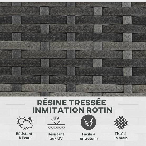 Jardinière avec treillis résine tressée et acier naturel 84 x 30 x 107 cm - PANGIVO - Image 9