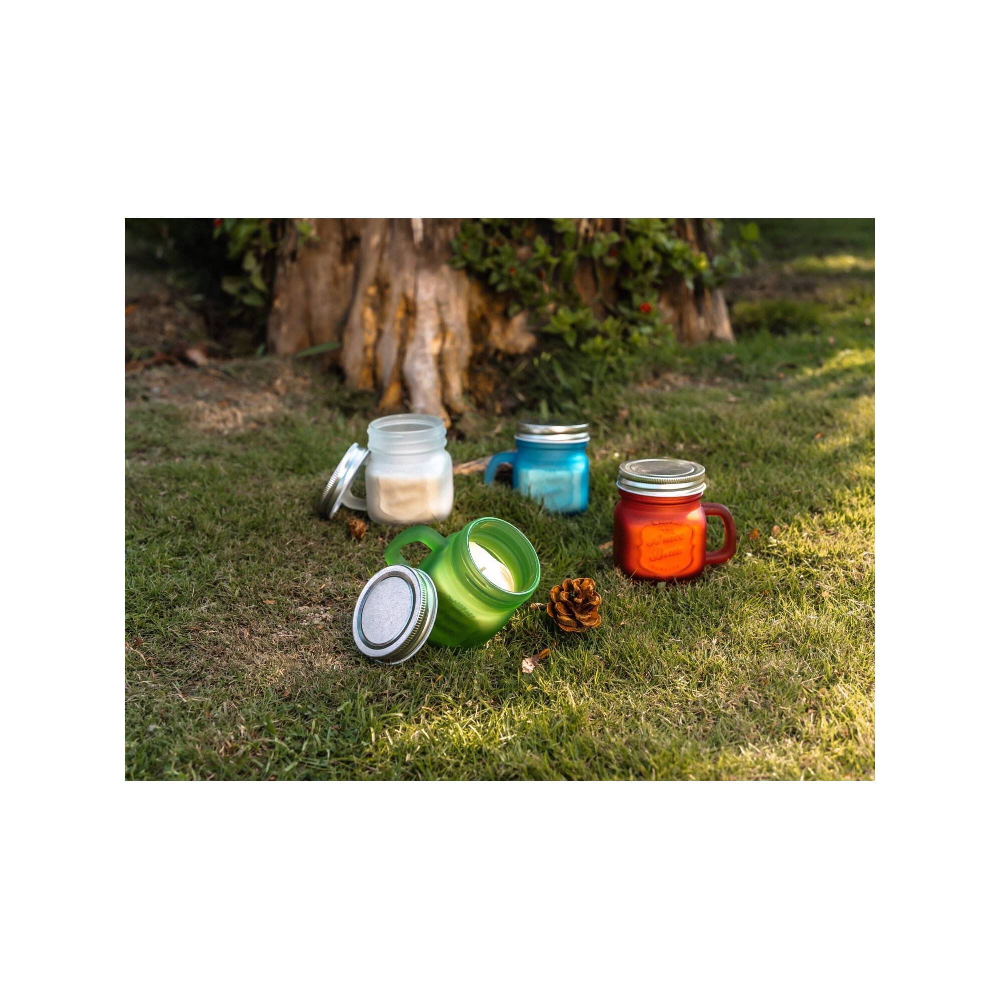Sans Marque - Lot de 4 bougies citronnelle d'extérieure - Contre les moustiques - A la cire de soja - 10 x 8,8 cm - Image 2