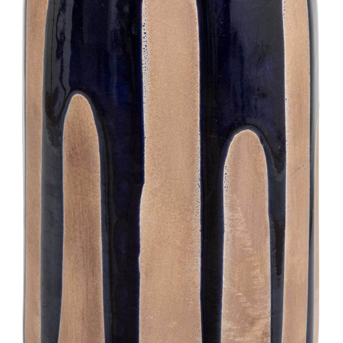 Atmosphera - Vase en céramqiue Bleu foncé et Beige design moderne H 40 cm - Image 2