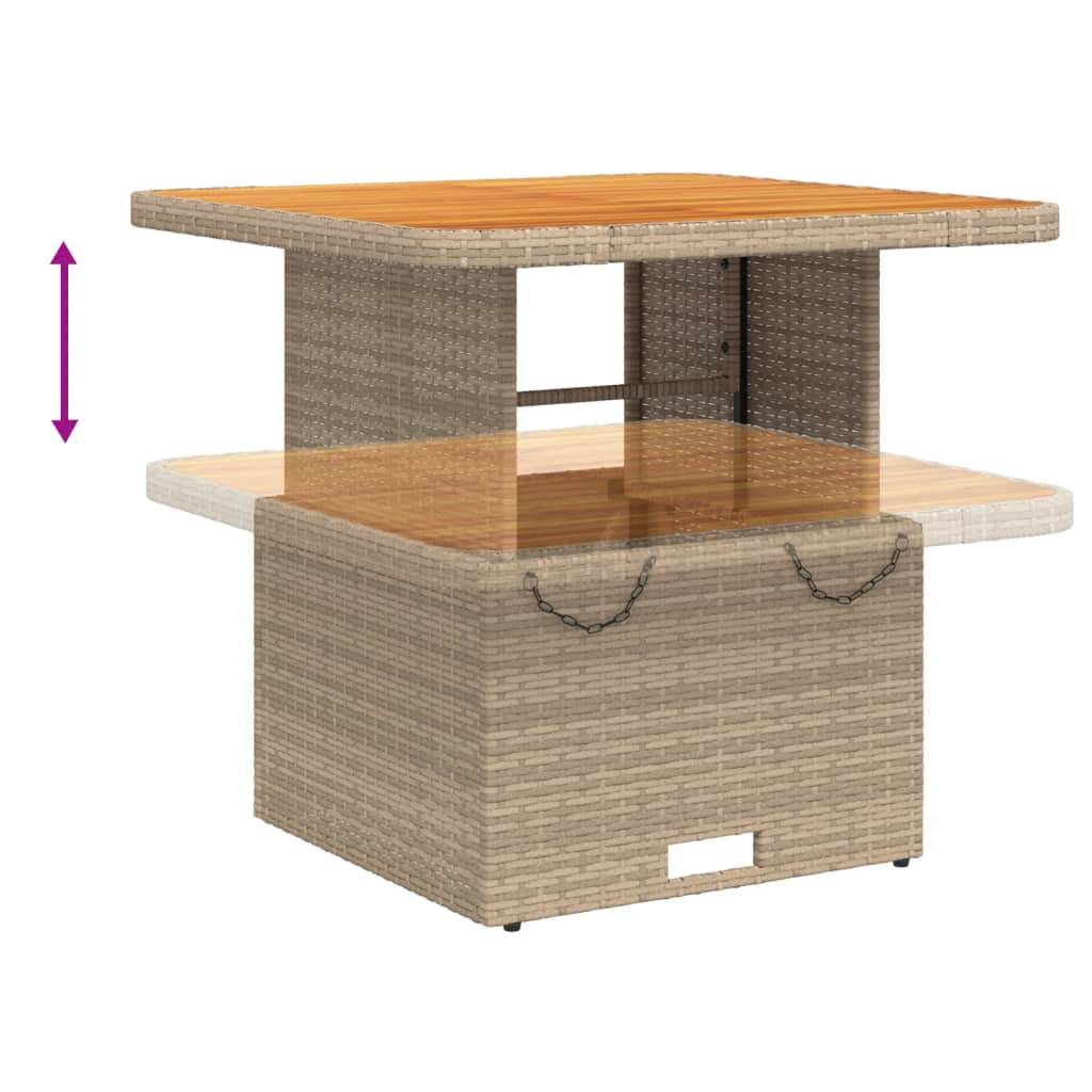 Ensemble repas 3 pcs résine tressée fauteuils relax table relevable beige – ComfortXL Outdoor Living - Image 7