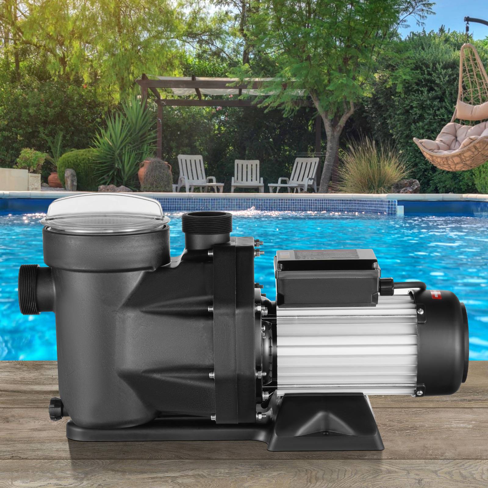 Vevor - VEVOR Pompe piscine hors sol 1800W 2 CV double vitesse 1450/2860 tr/min, 33000 L/H max. - Image 8