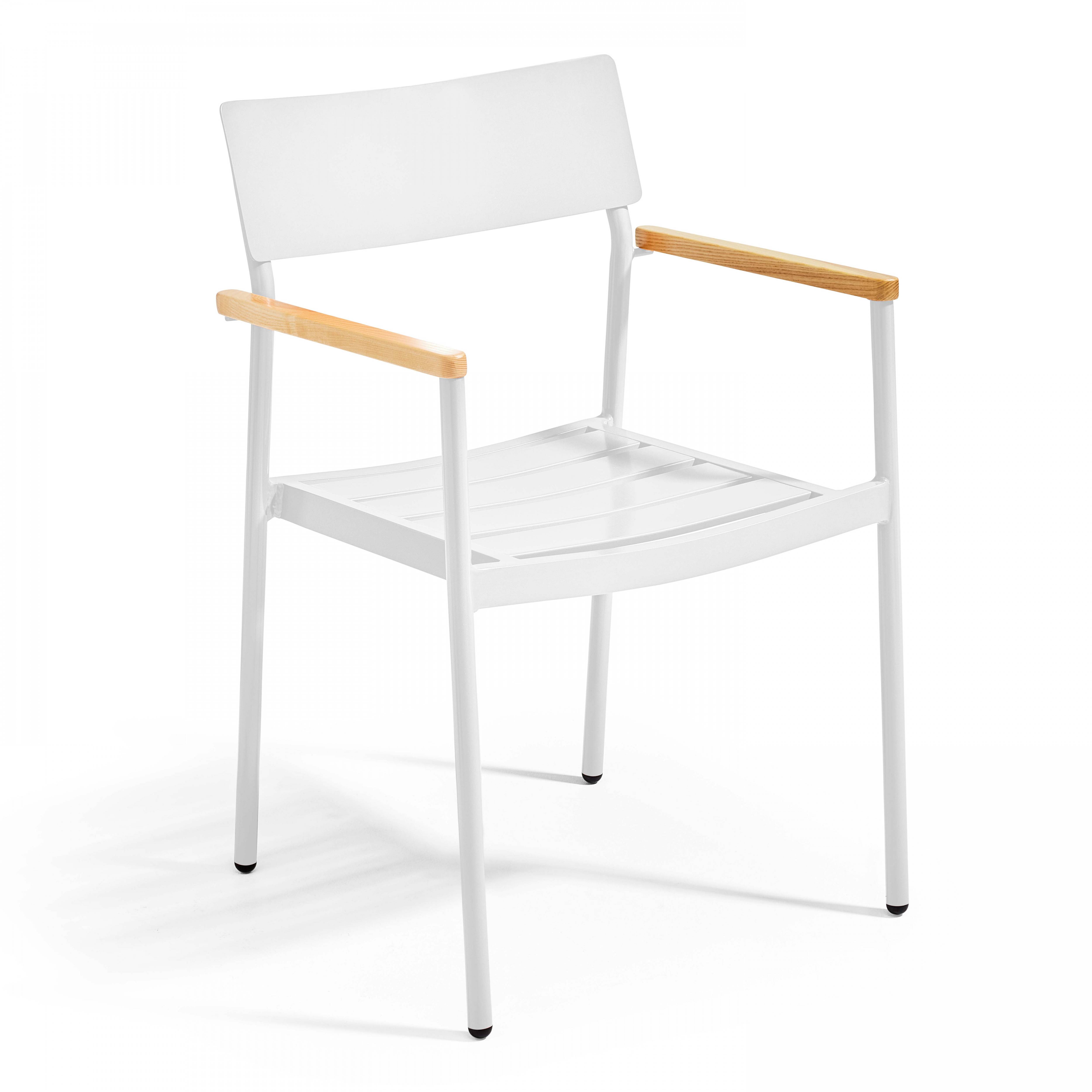 Oviala - Ensemble table de jardin et 2 fauteuils en aluminium/bois blanc Bristol - Oviala - Image 5