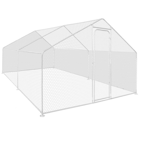 IDMARKET - Bâches waterproof blanches 1 arrière + 2 côtés 150 gr pour enclos poulaillers - Image 3