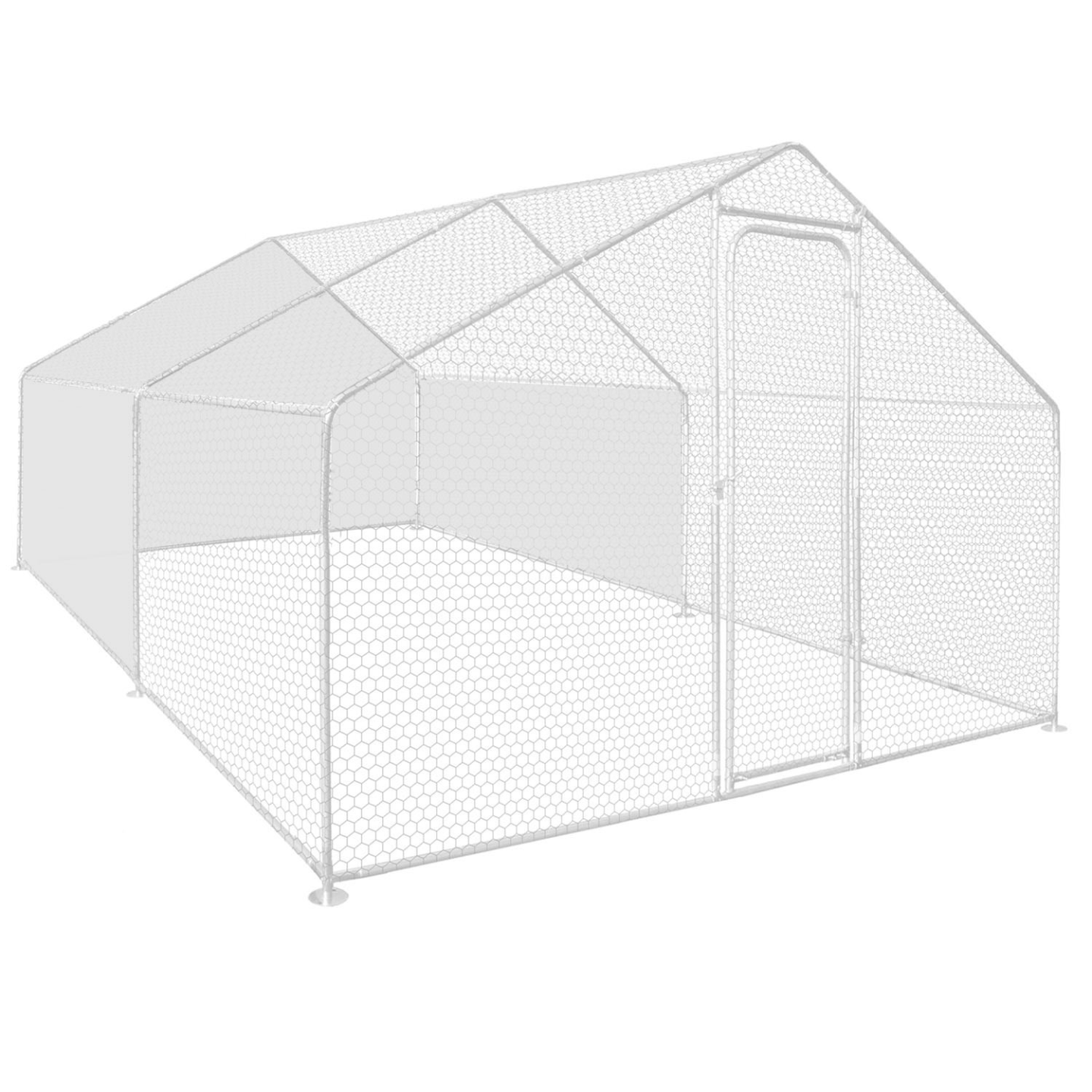 IDMARKET - Bâches waterproof blanches 1 arrière + 2 côtés 150 gr pour enclos poulaillers - Image 2