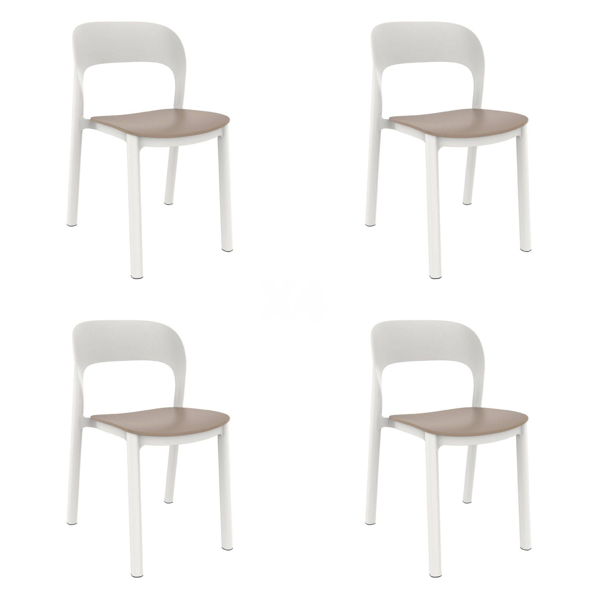 Garbar - Chaises Ona garbar plastique blanc beige (Lot de 4) - Image 1
