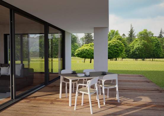 Garbar - Chaises Ona garbar plastique blanc beige (Lot de 4) - Image 5