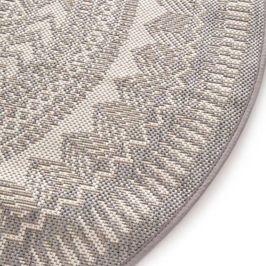 Decoweb - Tapis rond d'extérieur ou d'intérieur - Mandala - Gris - Ø 120 cm - Decoweb - Image 6
