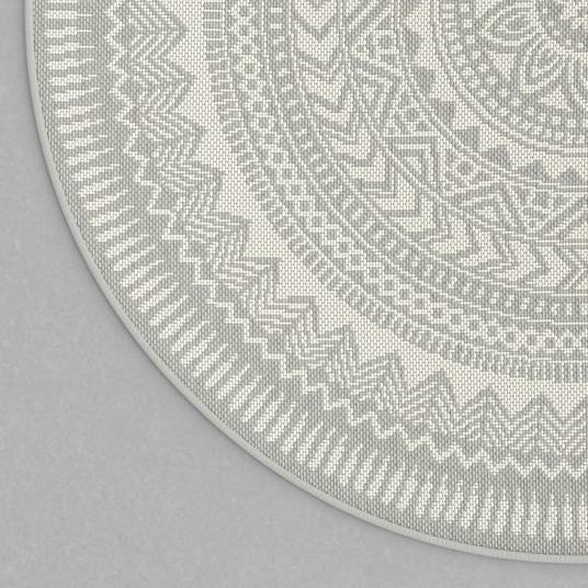 Decoweb - Tapis rond d'extérieur ou d'intérieur - Mandala - Gris - Ø 120 cm - Decoweb - Image 5