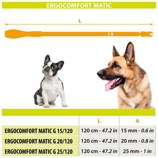 Ferplast - Ferplast Laisse pour chien ERGOFLUO MATIC, Laisse pour petit chien, Mousqueton innovant avec mécanisme magnétique, Poignée rembourrée, Nylon. Taille - Image 2