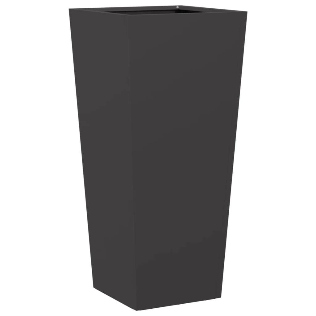 Lot de 2 Jardinières - Bacs à fleurs - Pots de fleurs noir 35x35x75 cm acier - Image 8