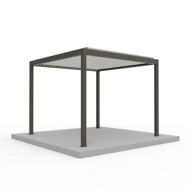 Pergola Bioclimatique Autoportante Motorisée Éclairée Aluminium 3x3 Gris SV ORIAL France - Image 5