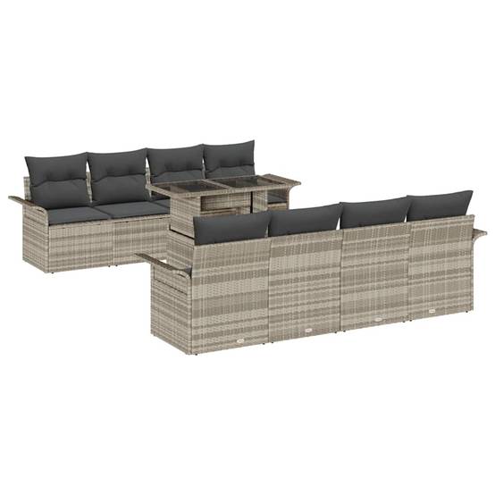 ComfortXL - Salon de jardin 8 places polyrotin modulable design moderne pour jardin terrasse Gris clair – ComfortXL Outdoor Living - Image 2
