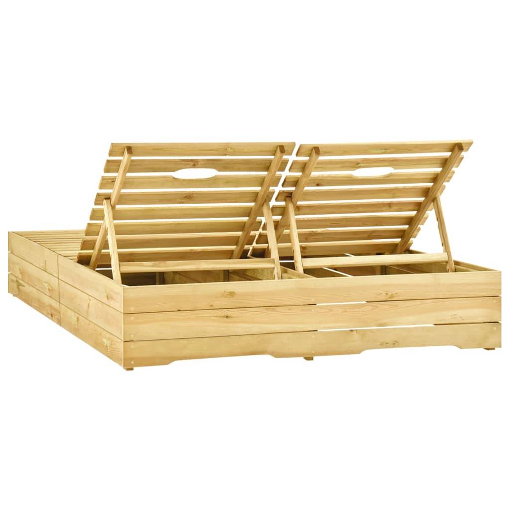 Maison Chic - Bain de soleil - transat double Bois de pin imprégné de vert - Meuble Pro-JU13980 - Image 3