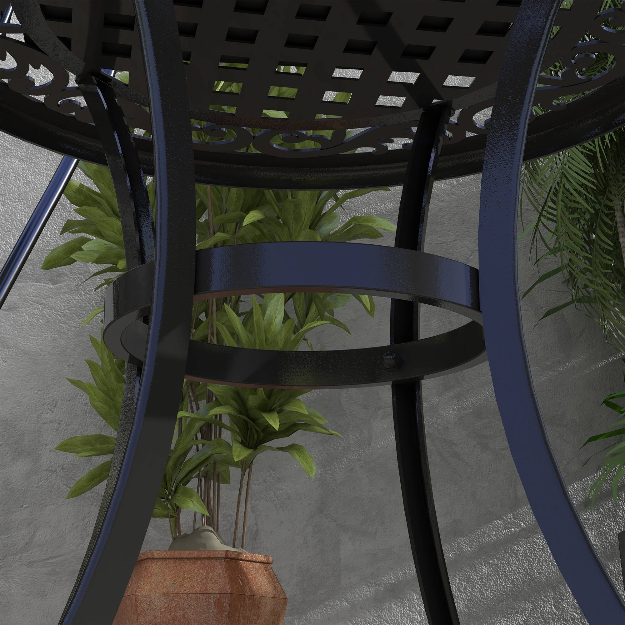 ComfortXL - Table basse de jardin ronde fonte noire 60 x 60 cm style vintage pour terrasse - ComfortXL Outdoor Living - Image 10