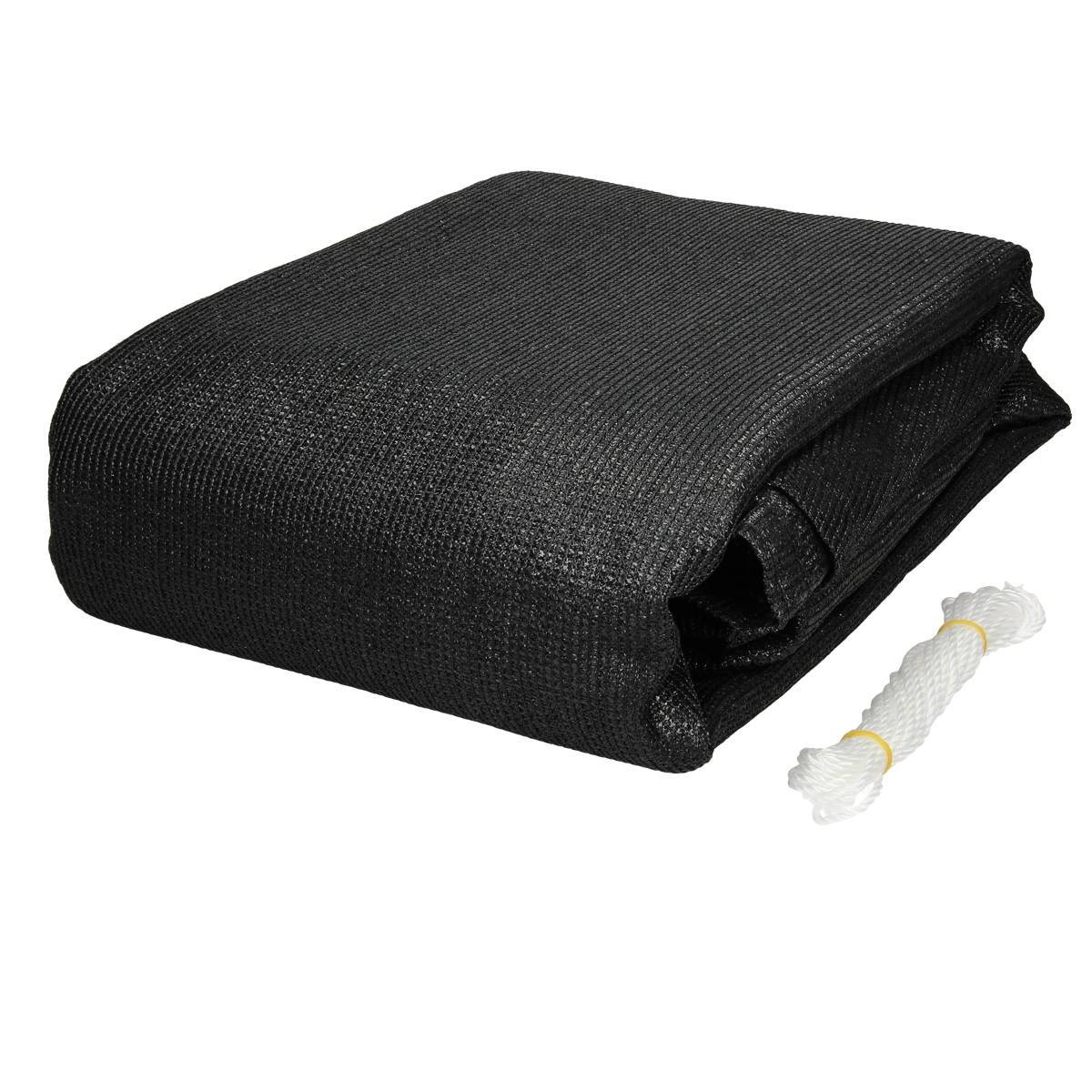 Ecd-Germany - Voile d'ombrage protection solaire toile tendue carré 3,6x3,6 m anthracite HDPE - Image 2