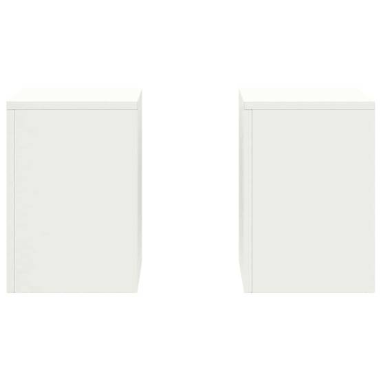 Lot de 2 Porte-plantes en Acier Design moderne pour pots de fleurs Balcon et Patio Blanc 24x24x35 cm – ComfortXL Outdoor Living - Image 6