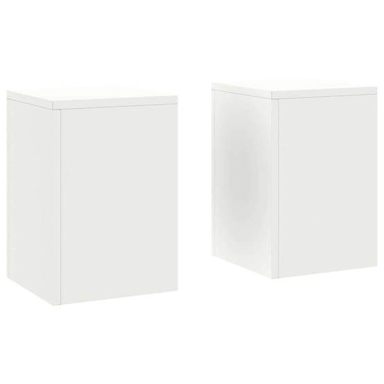 Lot de 2 Porte-plantes en Acier Design moderne pour pots de fleurs Balcon et Patio Blanc 24x24x35 cm – ComfortXL Outdoor Living - Image 2
