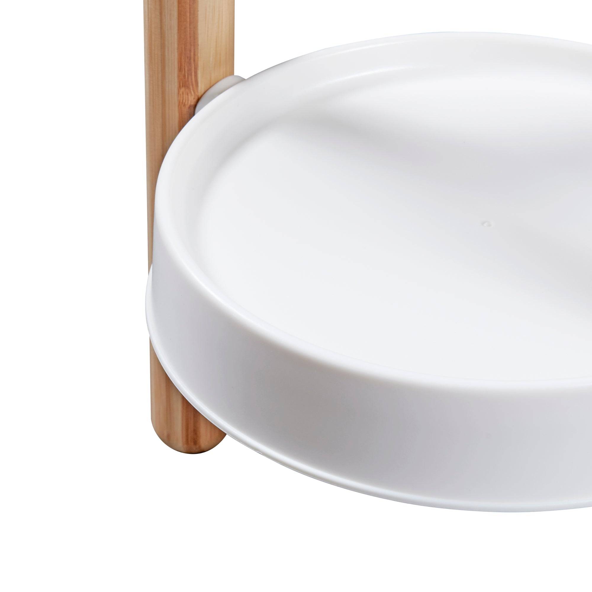 Étagère à plantes sastamala à 3 niveaux bambou plastique 78 x 32 x 32 cm naturel blanc - Image 5