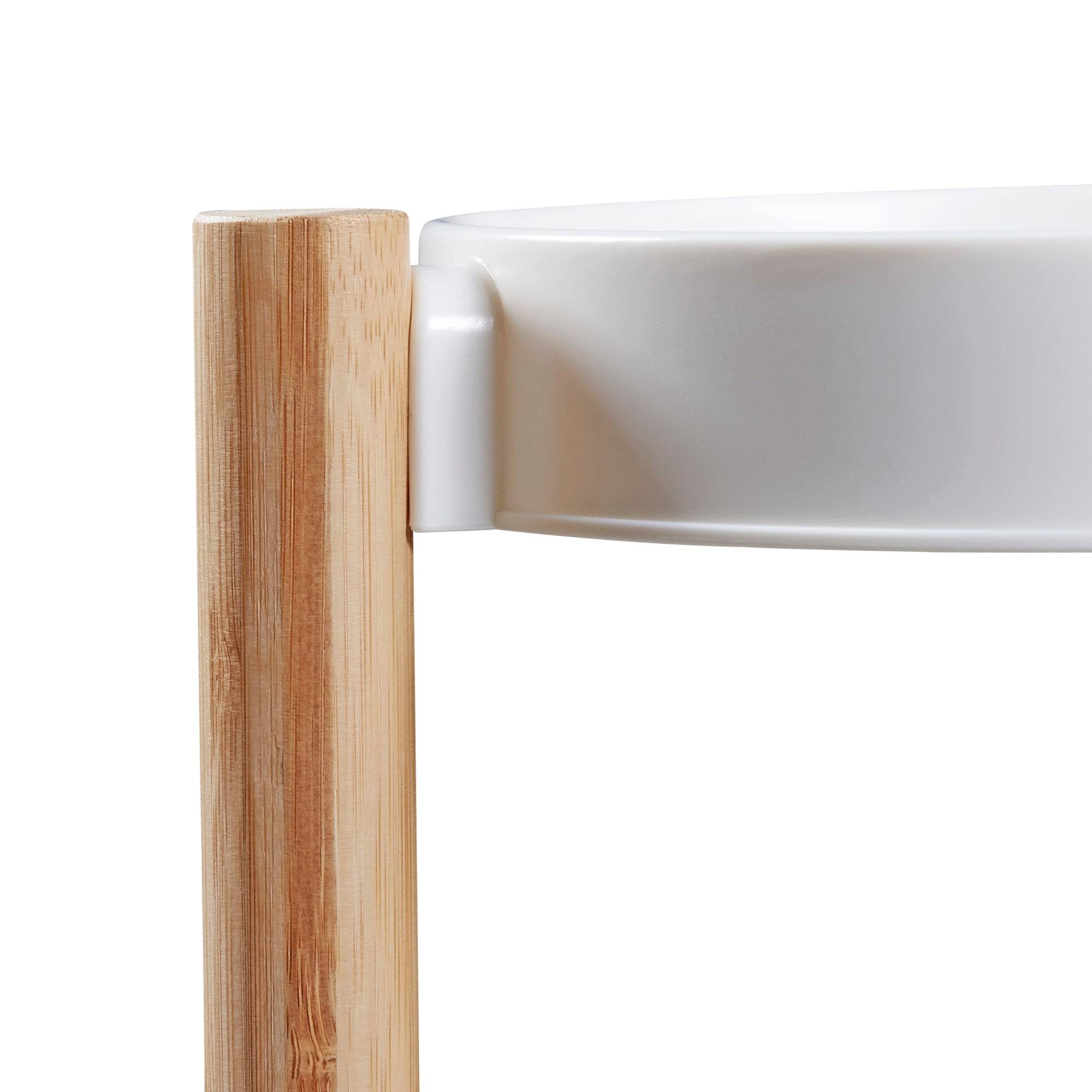 Étagère à plantes sastamala à 3 niveaux bambou plastique 78 x 32 x 32 cm naturel blanc - Image 4