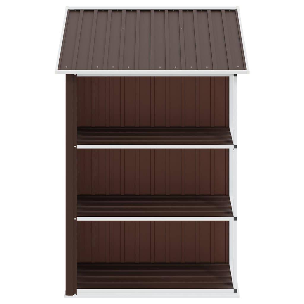 PANGIVO - Abri de jardin avec étagère - Fer galvanisé - Marron 205x130x183 cm - Surface au sol 2,28m² - PANGIVO - Image 6