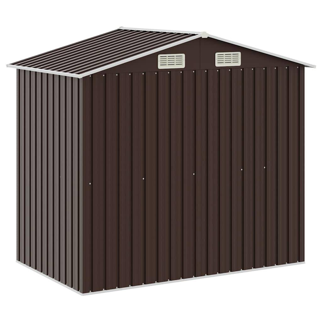 PANGIVO - Abri de jardin avec étagère - Fer galvanisé - Marron 205x130x183 cm - Surface au sol 2,28m² - PANGIVO - Image 5