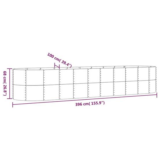Carré potager acier galvanisé XXL pour jardin 396x100cm Gris – ComfortXL Outdoor Living - Image 6
