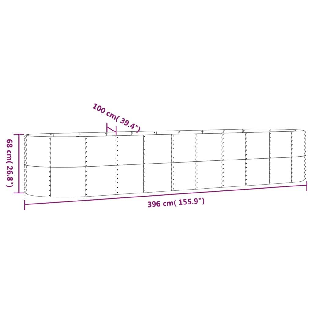 Carré potager acier galvanisé XXL pour jardin 396x100cm Gris – ComfortXL Outdoor Living - Image 6