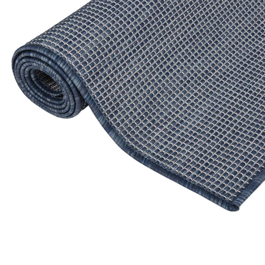 XXL Tapis de Jardin Tissage Plat en PP Résistant aux Intempéries et UV Bleu 200x280 cm – ComfortXL Outdoor Living - Image 3