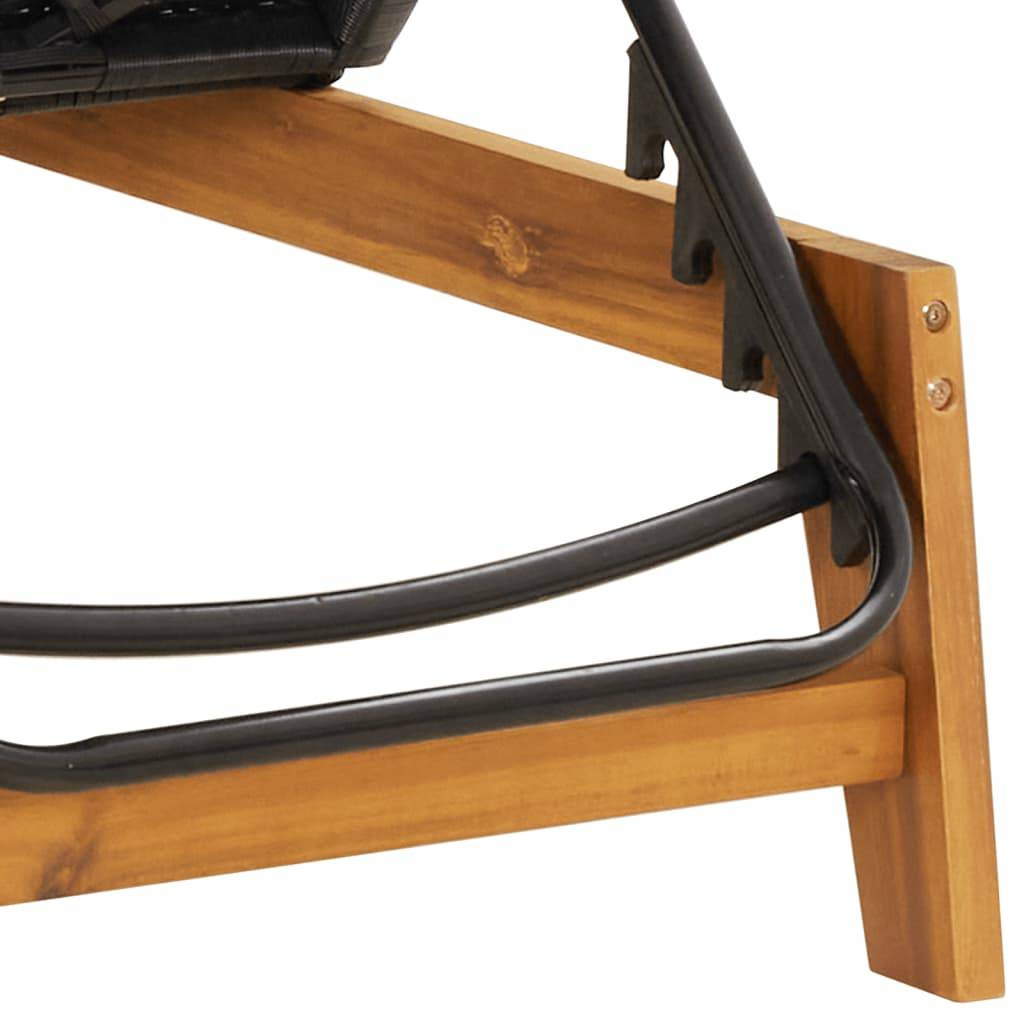 Helloshop26 - Transat chaise longue bain de soleil lit de jardin terrasse meuble d'extérieur avec table résine tressée et bois massif d'acacia - Image 7