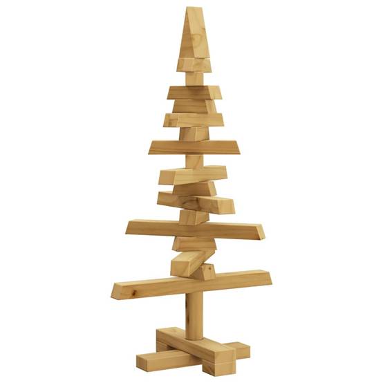 Sapin de Noël en bois de pin massif à décorer branches ajustables Marron 60 cm – ComfortXL Outdoor Living - Image 6