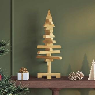 Sapin de Noël en bois de pin massif à décorer branches ajustables Marron 60 cm – ComfortXL Outdoor Living
