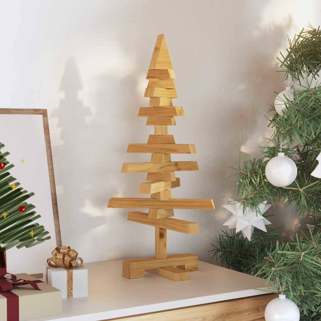 Sapin de Noël en bois de pin massif à décorer branches ajustables Marron 60 cm – ComfortXL Outdoor Living - Image 3