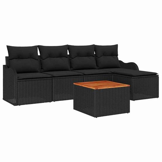 Vidaxl - Ensemble de canapé de jardin avec stockage 6 pcs Noir polyrotin vidaXL 3356112 - Image 2