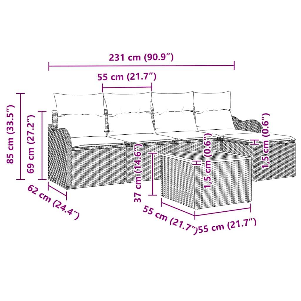 Vidaxl - Ensemble de canapé de jardin avec stockage 6 pcs Noir polyrotin vidaXL 3356112 - Image 3