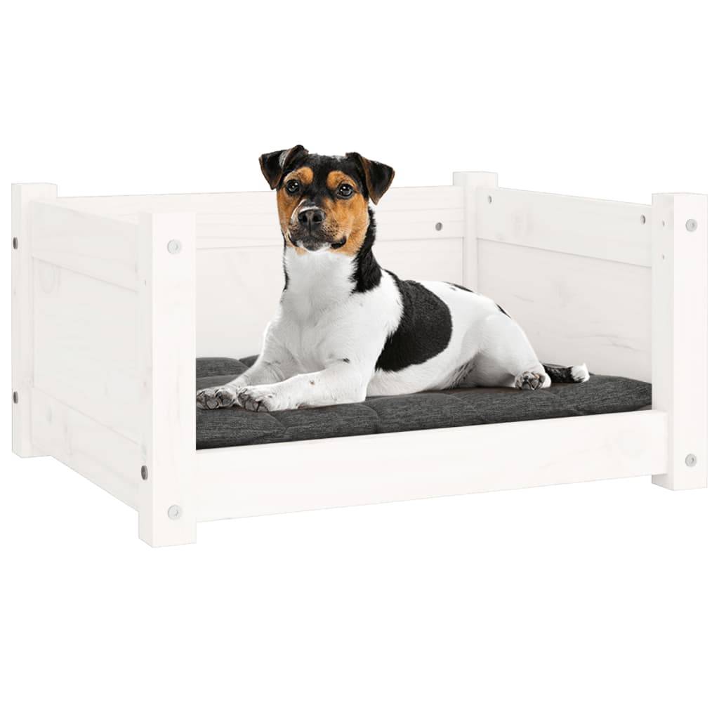 Vidaxl - Panier pour chien Blanc 55,5 x 45,5 x 28 cm Bois de pin massif vidaXL 821443 - Image 5
