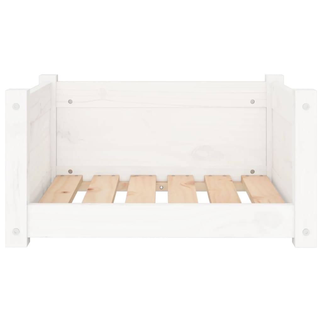 Vidaxl - Panier pour chien Blanc 55,5 x 45,5 x 28 cm Bois de pin massif vidaXL 821443 - Image 6
