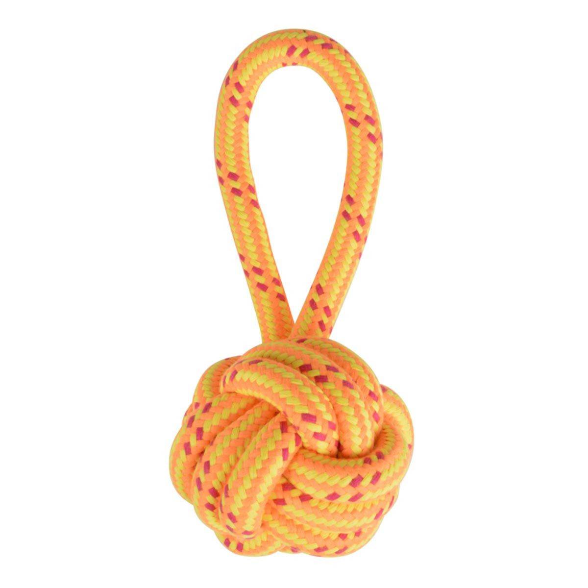 Love Story - Jouet pour Chien "Corde Balle 1 Poignée" 27cm Orange - Image 1