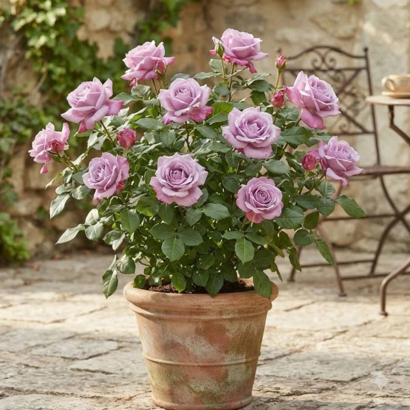 Rosier à grandes fleurs Charles De Gaulle® 'Meilanein' à fleurs Violette/ - feuillage Caduc - Pot de 3L - 20/40 cm - Image 3