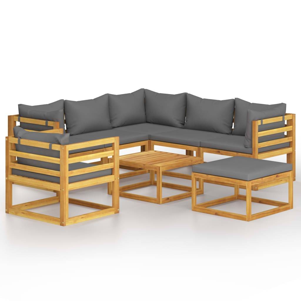 Vidaxl - Salon de jardin 8 pcs avec coussin Bois d'acacia solide vidaXL 3057614 - Image 2