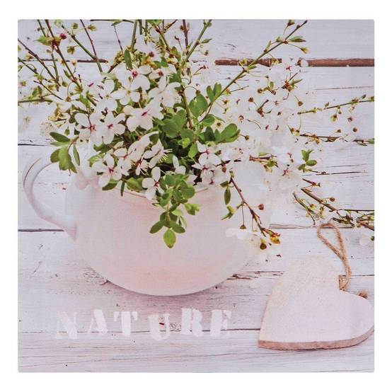 Atmosphera - Toile imprimée coeur 28x28cm - Atmosphera Créateur d'intérieur - Image 1