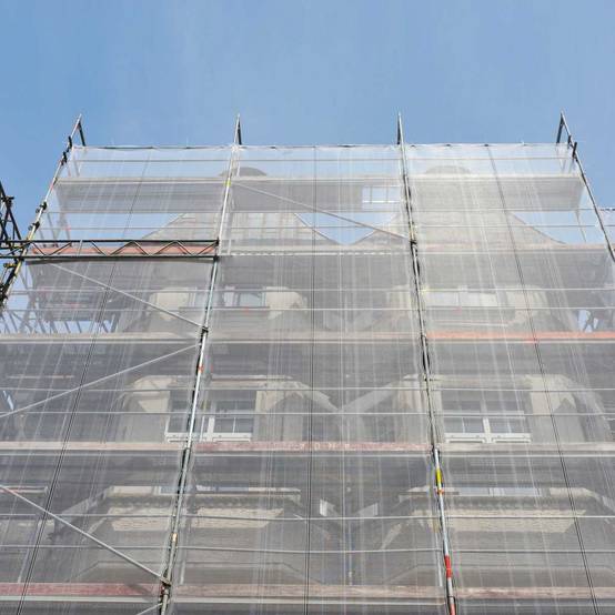 Filet d'échafaudage Blanc 3,07x50 m 50EC - Qualité PRO - Filet de protection d'échafaudage pour chantier - Pare-gravats TECPLAST - Image 7