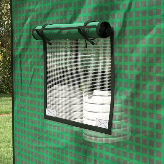 ComfortXL - Housse de serre en PE renforcé 140 x 73 x 190 cm verte avec porte enroulable et fenêtres - ComfortXL Outdoor Living - Image 10