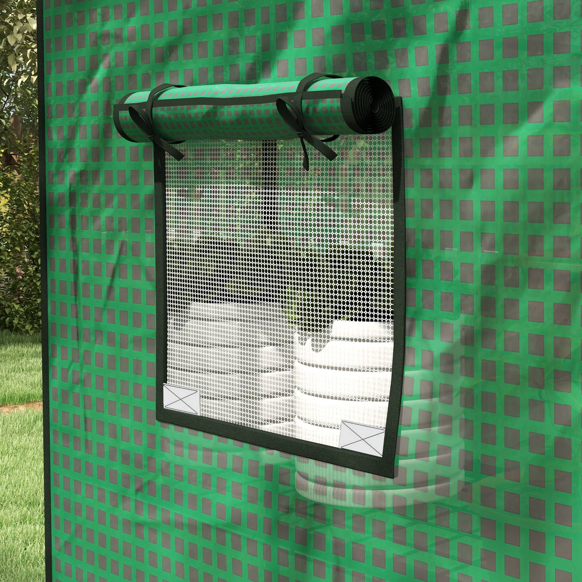 ComfortXL - Housse de serre en PE renforcé 140 x 73 x 190 cm verte avec porte enroulable et fenêtres - ComfortXL Outdoor Living - Image 10